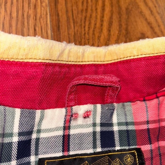 Vintage Eddie Bauer Chore Farm Barn Jacket Red Men XL Plaid Lining - Picture 3 of 8